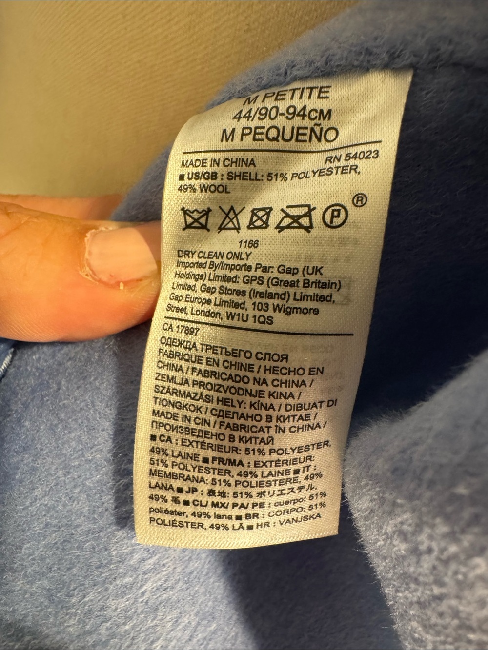 Banana Republic Light Blue Wool Coat - Picture 5 of 5